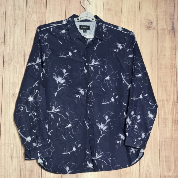 INC International Concept Mens Linen Bleend Button Front Shirt Size XL - Picture 1 of 10